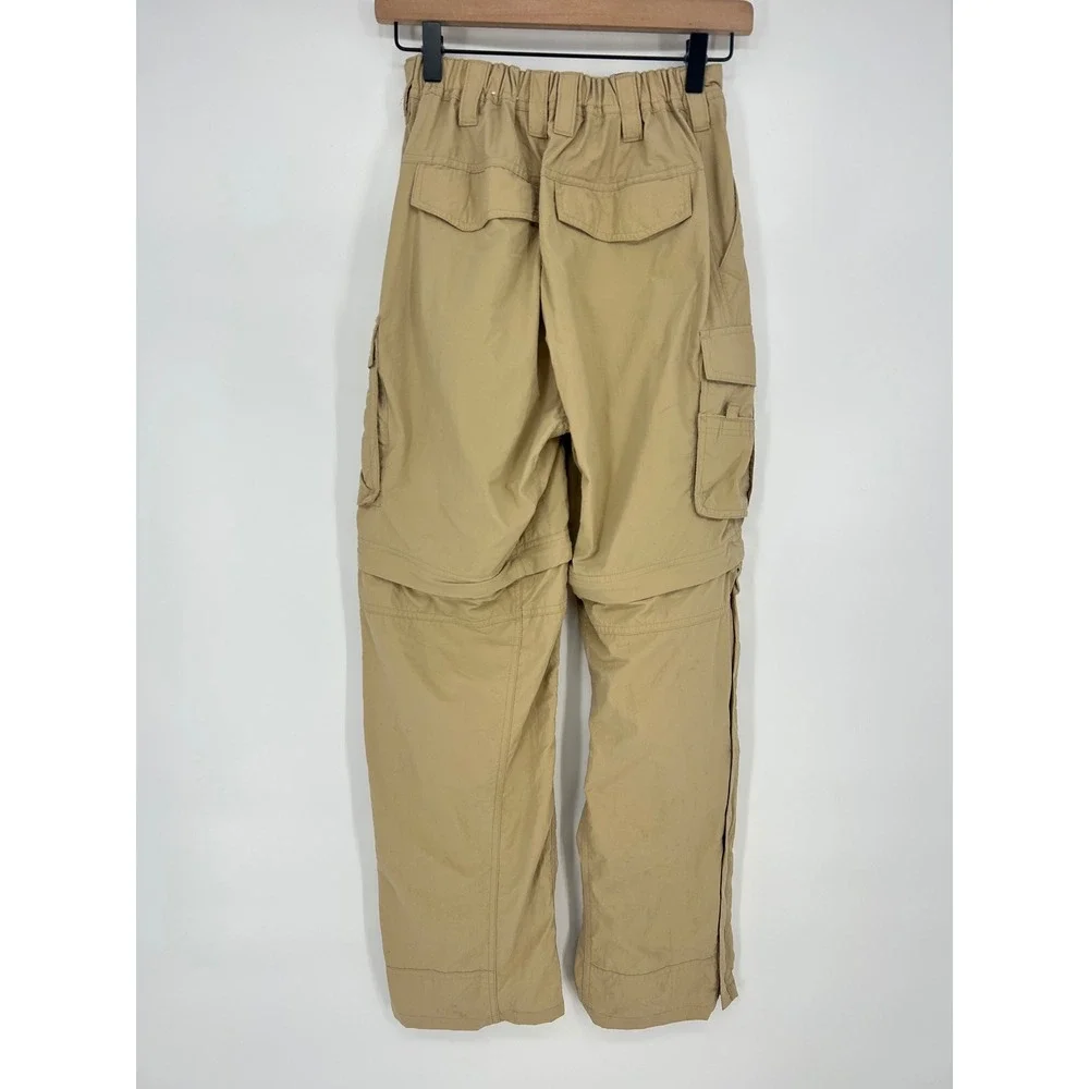 REI Convertible Cargo Hiking Zip Cuff Stretch Waist Khaki Nylon Men Small 30L